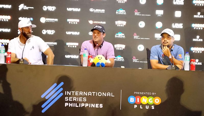 Former Word No.1 and major champions Dustine Johnson, Patrick Reid and Pinoy pride Miguel Tabuena.
