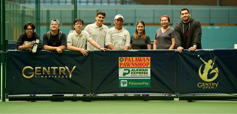 (L-R): Keith Nebres- Media Team of Gentry Timepieces; John Marlo Ibañez - Head of Gentry Timepieces Media Team; Josef Omar Dela Cruz - Operations Manager of Gentry Timepieces; Pareng Hayb Anzures - President of Gentry Timepieces & Gentry Open; Bobby Mangunay - Sports Program and Development Director of PPS-PEPP; Sarah Ofracio - Executive Assistant of Gentry Timepieces; Karen Arellano - Event Secretary of PPS-PEPP; and Pareng Chollo Pantera - Brand Ambassador of Gentry Timepieces